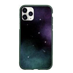 Чехол iPhone 11 Pro матовый Космос и звезды на темном фоне, цвет: 3D-темно-зеленый