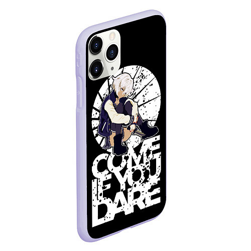 Чехол iPhone 11 Pro матовый If you dare anime girl / 3D-Светло-сиреневый – фото 2