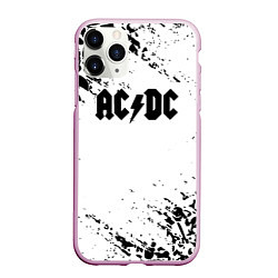 Чехол iPhone 11 Pro матовый ACDC rock collection краски черепа, цвет: 3D-розовый