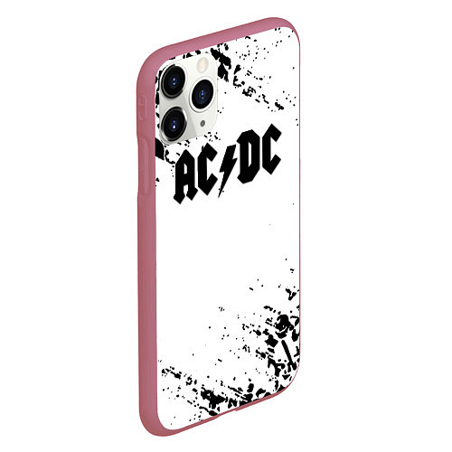 Чехол iPhone 11 Pro матовый ACDC rock collection краски черепа / 3D-Малиновый – фото 2