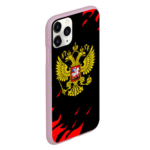 Чехол iPhone 11 Pro матовый Герф россия красный огонь / 3D-Розовый – фото 2