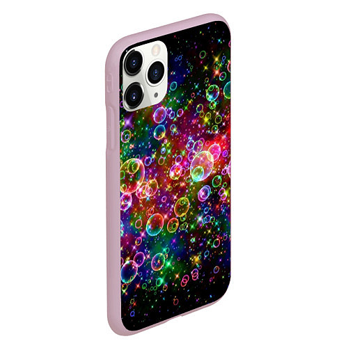 Чехол iPhone 11 Pro матовый Мыльные пузырики / 3D-Розовый – фото 2