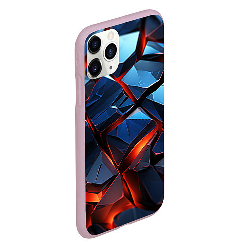 Чехол iPhone 11 Pro матовый Неоновые камни / 3D-Розовый – фото 2