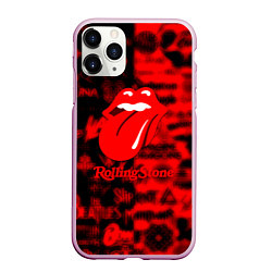 Чехол iPhone 11 Pro матовый Rolling Stones logo групп, цвет: 3D-розовый