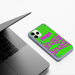 Чехол iPhone 11 Pro матовый Fortnite неоновые краски, цвет: 3D-светло-сиреневый — фото 2