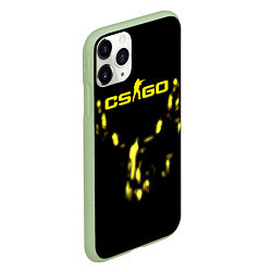 Чехол iPhone 11 Pro матовый CS GO краски желтые, цвет: 3D-салатовый — фото 2