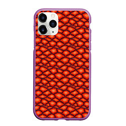 Чехол iPhone 11 Pro матовый Чешуя огненного дракона, цвет: 3D-фиолетовый