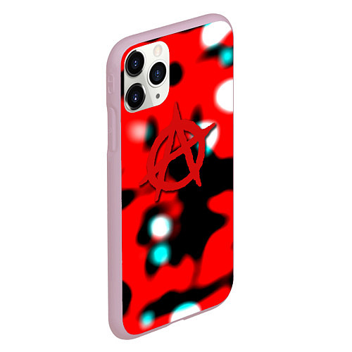 Чехол iPhone 11 Pro матовый Анархия красные краски / 3D-Розовый – фото 2