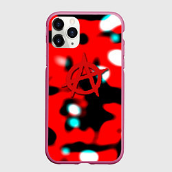 Чехол iPhone 11 Pro матовый Анархия красные краски, цвет: 3D-малиновый