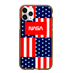 Чехол iPhone 11 Pro матовый NASA usa space logo, цвет: 3D-коричневый