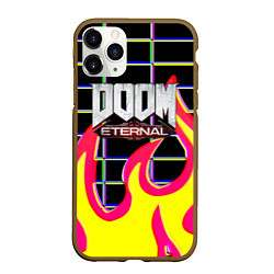 Чехол iPhone 11 Pro матовый Doom Eternal retro game, цвет: 3D-коричневый