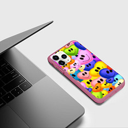 Чехол iPhone 11 Pro матовый Улыбка любви, цвет: 3D-малиновый — фото 2