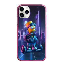 Чехол iPhone 11 Pro матовый Bart Simpson on a gyro scooter - ai art