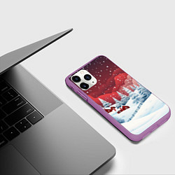 Чехол iPhone 11 Pro матовый Искрящийся новогодний воздух, цвет: 3D-фиолетовый — фото 2