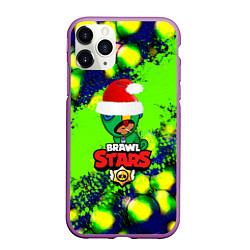 Чехол iPhone 11 Pro матовый Brawl stars leon green color, цвет: 3D-фиолетовый