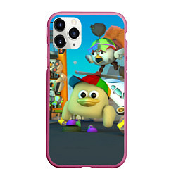 Чехол iPhone 11 Pro матовый Маленький Мальчик Чикен Ган, цвет: 3D-малиновый