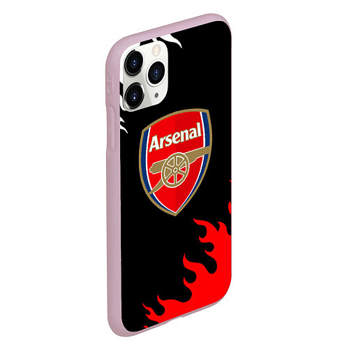 Чехол iPhone 11 Pro матовый Arsenal fc flame / 3D-Розовый – фото 2