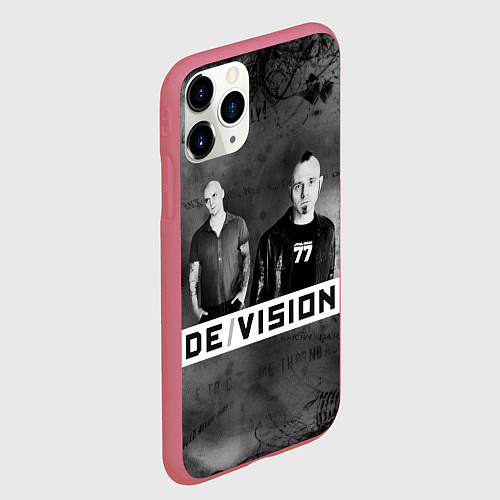 Чехол iPhone 11 Pro матовый Devision - a band from germany / 3D-Малиновый – фото 2