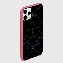 Чехол iPhone 11 Pro матовый Фиолетовые трещины, цвет: 3D-малиновый — фото 2