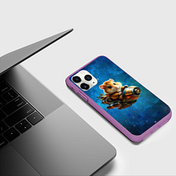 Чехол iPhone 11 Pro матовый Хомялёт, цвет: 3D-фиолетовый — фото 2
