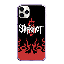 Чехол iPhone 11 Pro матовый Slipknot в огне