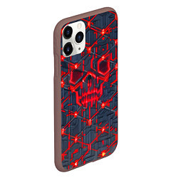Чехол iPhone 11 Pro матовый Красная неоновая сеть, цвет: 3D-коричневый — фото 2