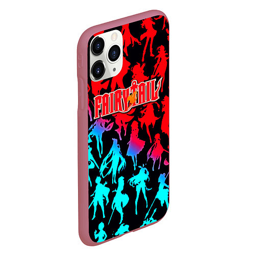 Чехол iPhone 11 Pro матовый Хвост Хвеи anime / 3D-Малиновый – фото 2