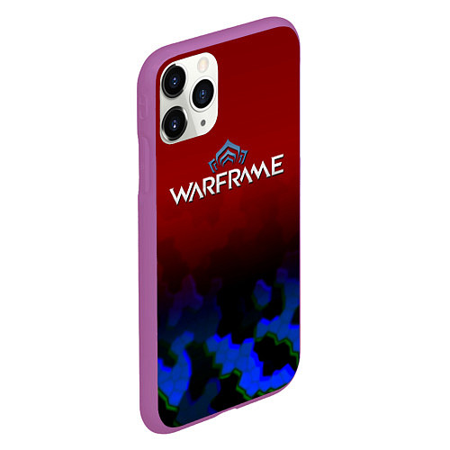 Чехол iPhone 11 Pro матовый Warframe броня солдата / 3D-Фиолетовый – фото 2