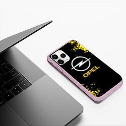 Чехол iPhone 11 Pro матовый Opel желтые краски, цвет: 3D-розовый — фото 2