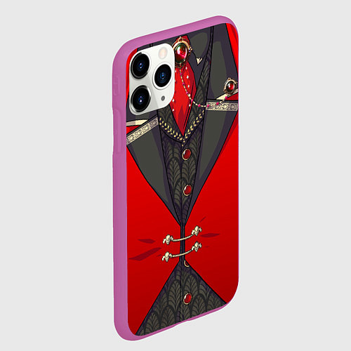Чехол iPhone 11 Pro матовый Алый фрак / 3D-Фиолетовый – фото 2