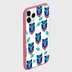 Чехол iPhone 11 Pro матовый Пантера и капля, цвет: 3D-малиновый — фото 2