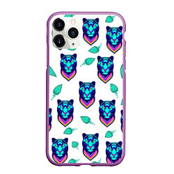 Чехол iPhone 11 Pro матовый Пантера и капля, цвет: 3D-фиолетовый