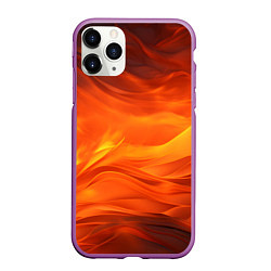 Чехол iPhone 11 Pro матовый Яркий огонь, цвет: 3D-фиолетовый