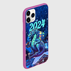 Чехол iPhone 11 Pro матовый Волшебный дракон 2024, цвет: 3D-фиолетовый — фото 2