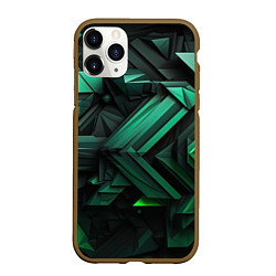 Чехол iPhone 11 Pro матовый Абстрактный рельеф зелени, цвет: 3D-коричневый