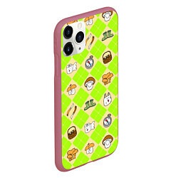 Чехол iPhone 11 Pro матовый Весёлый грибник идёт на охоту, цвет: 3D-малиновый — фото 2