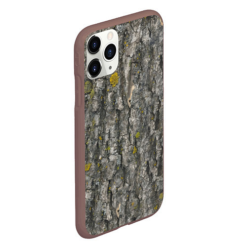 Чехол iPhone 11 Pro матовый Узор коры дерева / 3D-Коричневый – фото 2