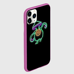 Чехол iPhone 11 Pro матовый Неоновый танцующий гриб, цвет: 3D-фиолетовый — фото 2