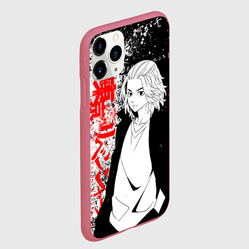 Чехол iPhone 11 Pro матовый Майки из тосвы - Токийские мстители / 3D-Малиновый – фото 2