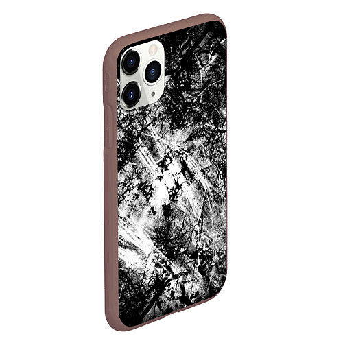 Чехол iPhone 11 Pro матовый Зимний лес узоры / 3D-Коричневый – фото 2