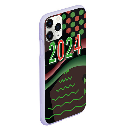 Чехол iPhone 11 Pro матовый 2024 абстрактный фон / 3D-Светло-сиреневый – фото 2