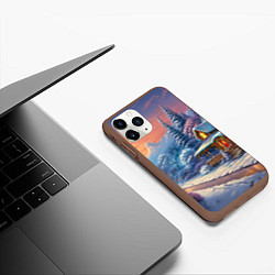 Чехол iPhone 11 Pro матовый Вихрь новогоднего настроения, цвет: 3D-коричневый — фото 2