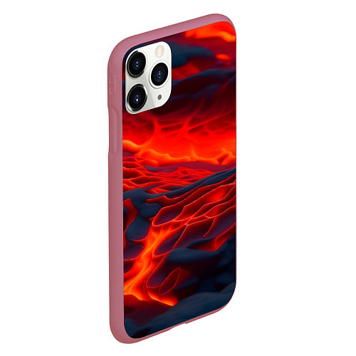 Чехол iPhone 11 Pro матовый Текущая магма / 3D-Малиновый – фото 2