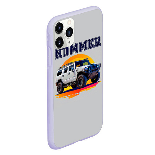 Чехол iPhone 11 Pro матовый Нейросеть - Hummer рисунок / 3D-Светло-сиреневый – фото 2