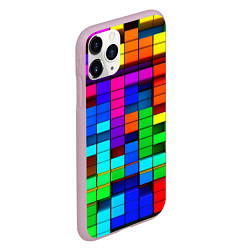 Чехол iPhone 11 Pro матовый Радужный кубизм, цвет: 3D-розовый — фото 2