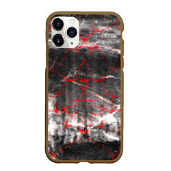 Чехол iPhone 11 Pro матовый Красные узоры, цвет: 3D-коричневый
