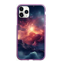 Чехол iPhone 11 Pro матовый Космические облака, цвет: 3D-фиолетовый