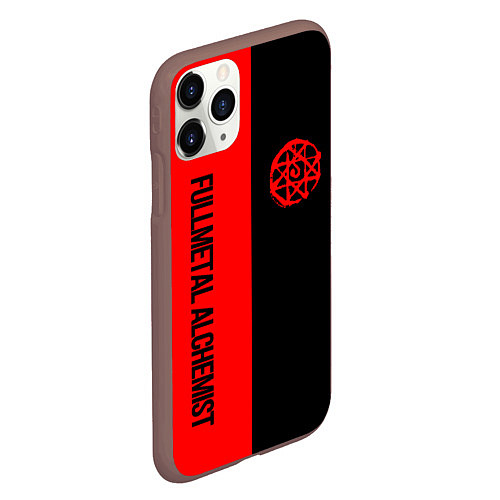 Чехол iPhone 11 Pro матовый Стальной алхимик - красная печать Альфонс / 3D-Коричневый – фото 2