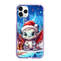 Чехол iPhone 11 Pro матовый Дракон снежное пламя, цвет: 3D-светло-сиреневый