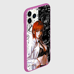 Чехол iPhone 11 Pro матовый Makima - Chainsaw man, цвет: 3D-фиолетовый — фото 2